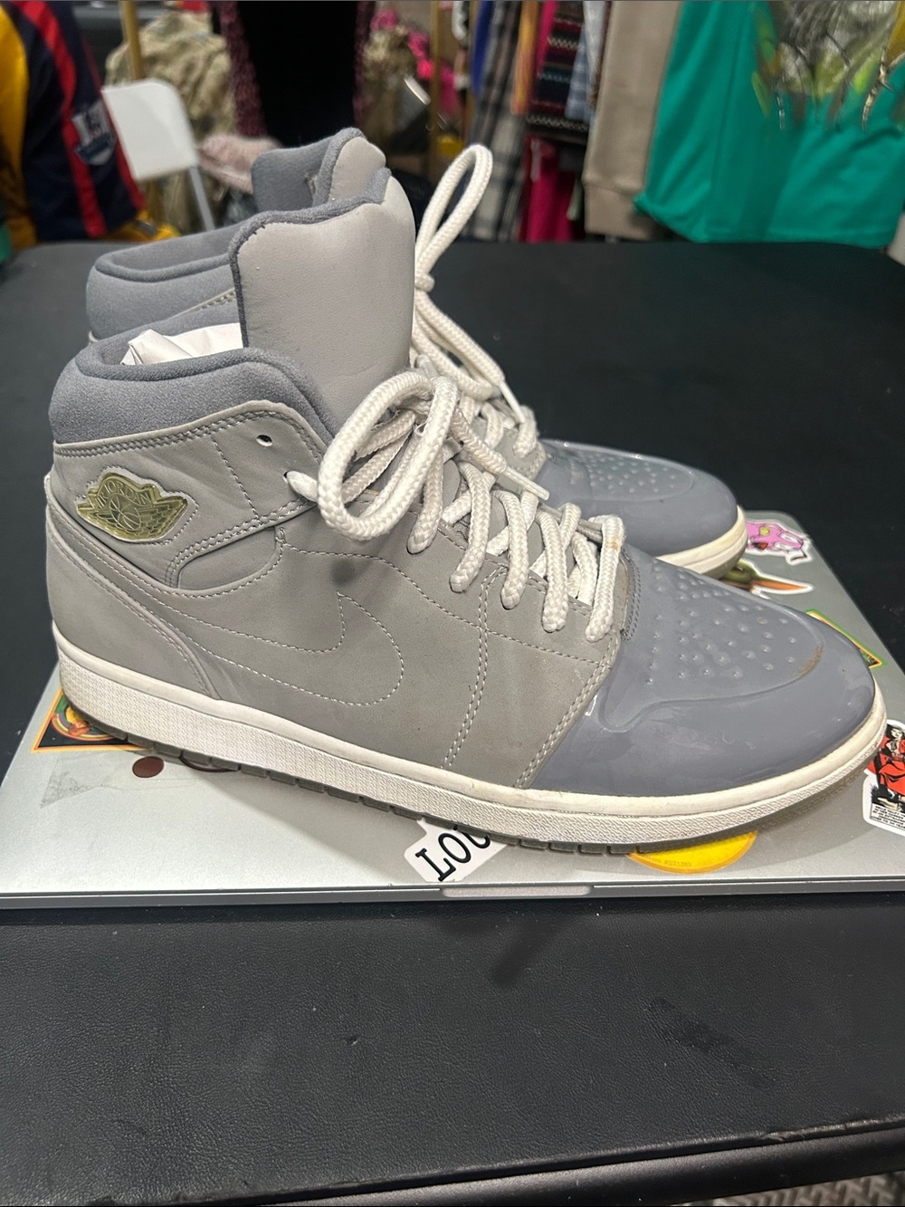 Jordan High-Top Sneakers in Light Gray and Gray streetwear size 11